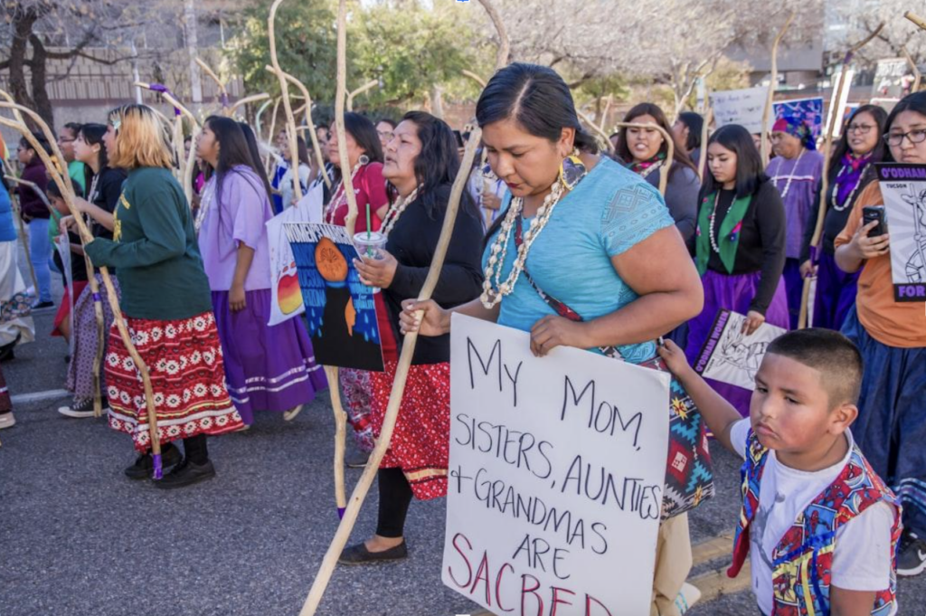 native women protesting